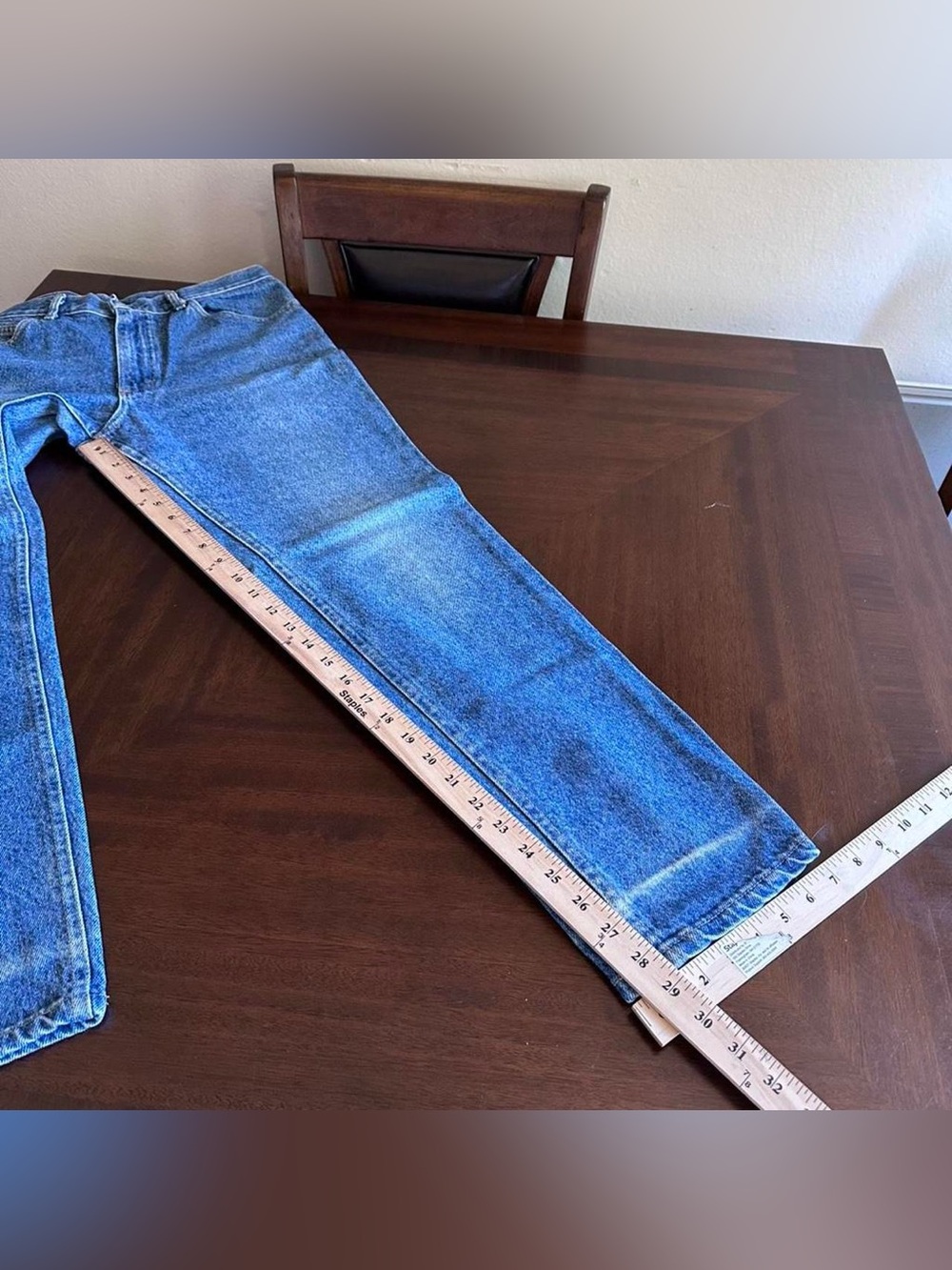 Vintage Lee Jeans Made USA 32x30 Blue Denim Straight Leg Faded - Picture 6 of 6